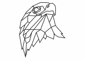 Geometrische Metalldekoration Adler 60 cm - gold