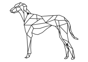Wanddekoration aus Metall Hund DES007 44 cm - kupfer