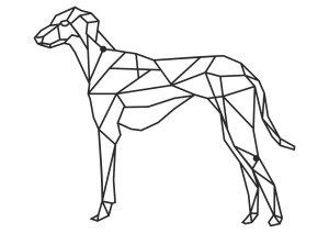 Wanddekoration aus Metall Hund DES007 60 cm