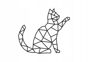 Geometrische Metalldekoration Katze 75 cm