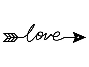 Metallische Wanddekoration Love-Pfeil 40 cm