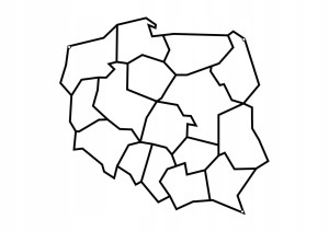 Geometrische Metallkarte von Polen für das Wohnzimmer DES033 100 cm