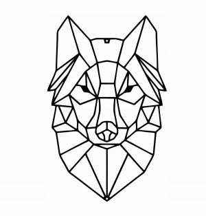 Geometrische Metalldekoration Wolf 60 cm