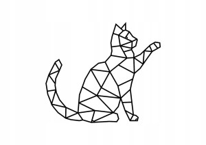 Geometrische Metalldekoration Katze 60 cm