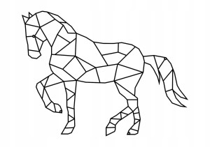 Geometrische Metalldekoration Pferd 80 cm - kupfer