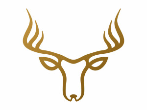 Hirsch Wanddeko Metall 50 cm - gold