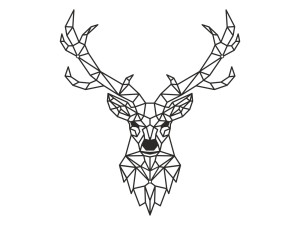 Moderne Metall-Wanddekoration Hirsch 80 cm - schwarz matt