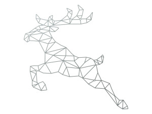Wanddekoration aus Metall Hirsch Sprung 80 cm - silber
