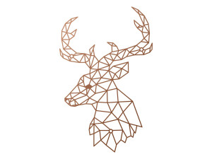 Metall-Wanddekoration Hirsch Profil 50 cm - kupfer