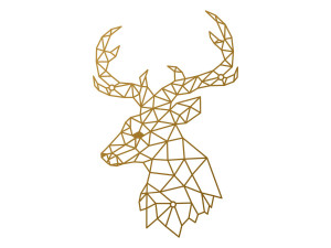 Metall-Wanddekoration Hirsch Profil 50 cm - gold