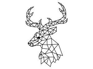 Metall-Wanddekoration Hirsch Profil 70 cm - schwarz matt