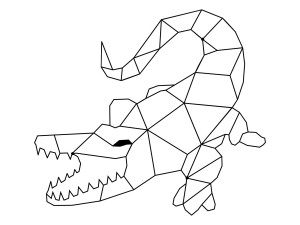 Wanddekoration aus Metall Krokodil 100 cm - schwarz matt