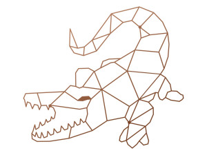Wanddekoration aus Metall Krokodil 70 cm - kupfer