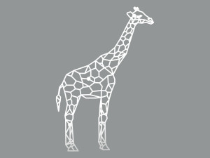 Wanddekoration aus Metall Giraffe 50 cm - weiß matt
