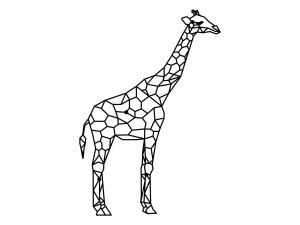 Metall-Wanddekoration Giraffe 70 cm - schwarz matt