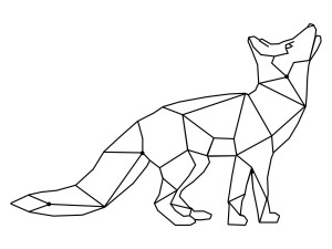 Metall-Wanddekoration Fuchs 100 cm - schwarz matt