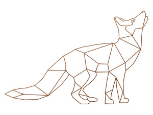 Metall-Wanddekoration Fuchs 100 cm - kupfer