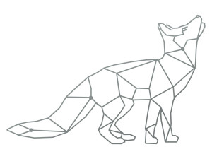 Metallische Wanddekoration Fuchs 70 cm - silber