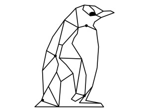 Metall-Wanddekoration Pinguin 50 cm - schwarz matt