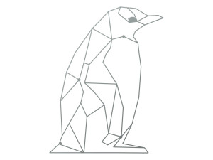 Wanddekoration aus Metall Pinguin 70 cm - silber