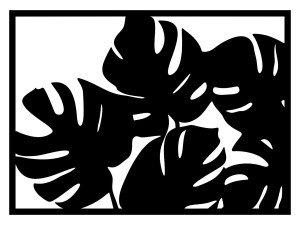 Metall-Wanddekoration Monstera 50 cm - schwarz matt