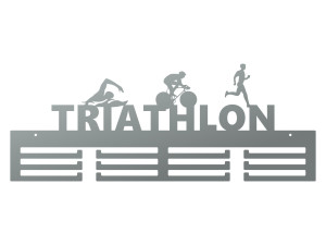 Medaillenhalter Triathlon 60 cm - silber