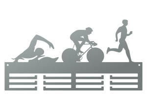 Medaillenhalter Triatlon II 40 cm - silber