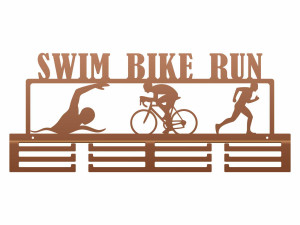 Medaillenhalter Swim Bike Run - kupfer - 60