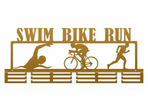 Medaillenhalter Swim Bike Run - gold - 80