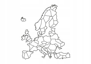 Metallkarte von Europa für die Wand DES045 130 cm - gold