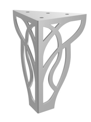 Möbelfuß Louis 15 cm - silber