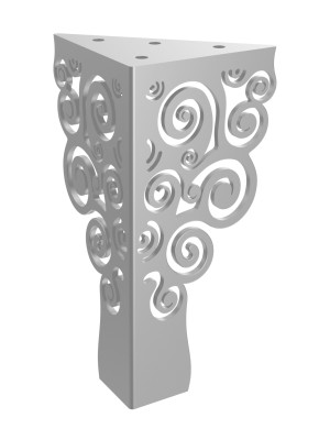 Möbelfuß Flores 15 cm - silber