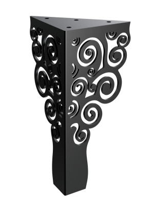 Möbelfuß Flores 20 cm - schwarz matt
