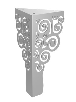 Möbelfuß Flores 20 cm - silber