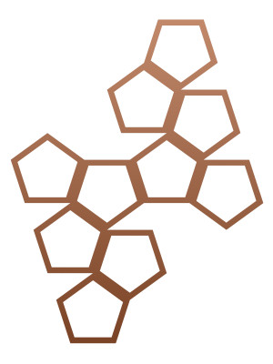 Metall-Wanddekoration für Kletterpflanzen Rankgitter Pentagon L 59x77 cm - kupfer