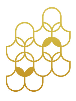 Metall-Wanddekoration für Kletterpflanzen Trellis Orient S 49x64 cm - gold