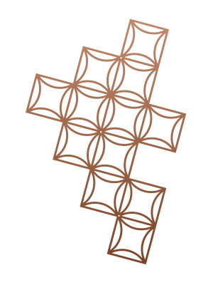 Metall-Wanddekoration für Kletterpflanzen Trejaż Matte L 66x98 cm - kupfer