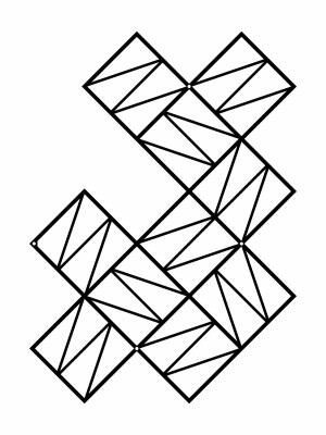 Wanddekoration aus Metall für Kletterpflanzen, Rankgitter Zigzag L 77x96 cm - schwarz matt