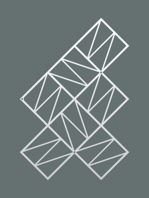 Wanddekoration aus Metall für Kletterpflanzen Rankgitter Zigzag M 58x77 cm - weiß matt