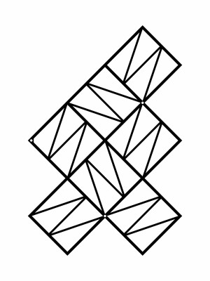 Wanddekoration aus Metall für Kletterpflanzen Rankgitter Zigzag M 58x77 cm - schwarz matt