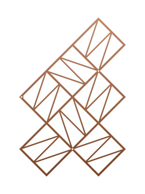 Wanddekoration aus Metall für Kletterpflanzen Rankgitter Zigzag M 58x77 cm - kupfer