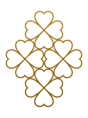 Metallene Wanddekoration für Kletterpflanzen Trellis Trebo S 49x61 cm - gold