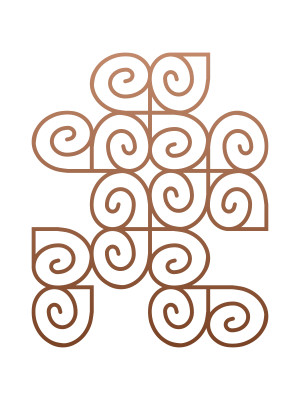 Metall-Wanddekoration für Kletterpflanzen Treillage Kumulus L 79x98 cm - kupfer
