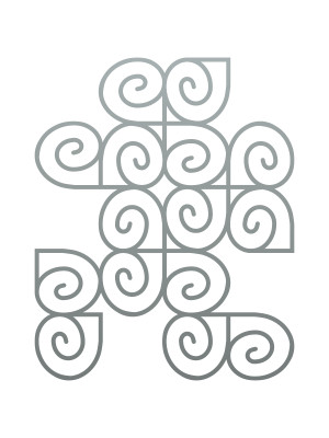 Metall-Wanddekoration für Kletterpflanzen Treillage Kumulus L 79x98 cm - silber
