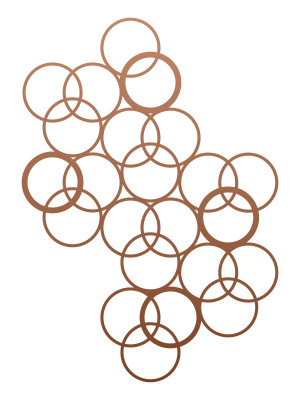 Wanddekoration aus Metall für Kletterpflanzen Spalier Kulos L 67x95 cm - kupfer