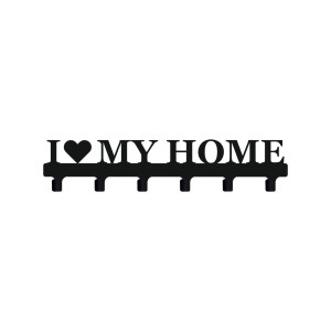 Metallkleiderbügel I love my home 60 cm - schwarz matt