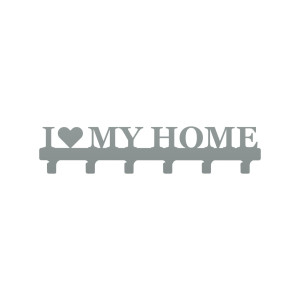 Metallkleiderbügel I love my home 60 cm - silber