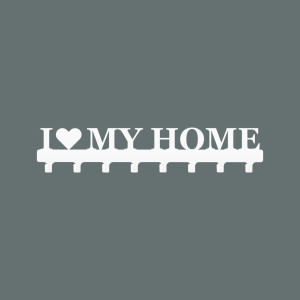 Metall-Kleiderbügel I love my home 80 cm - weiß matt