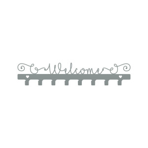 Metall-Kleiderhaken Welcome - silber