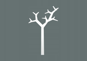 Metall-Wandgarderobe Baum WIE111 100 cm - weiß matt